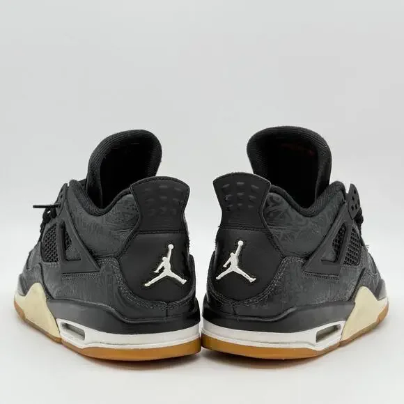 Nike Air Jordan 4 Retro GS 'Laser Black Gum' Youth Size 7 - Picture 11 of 13
